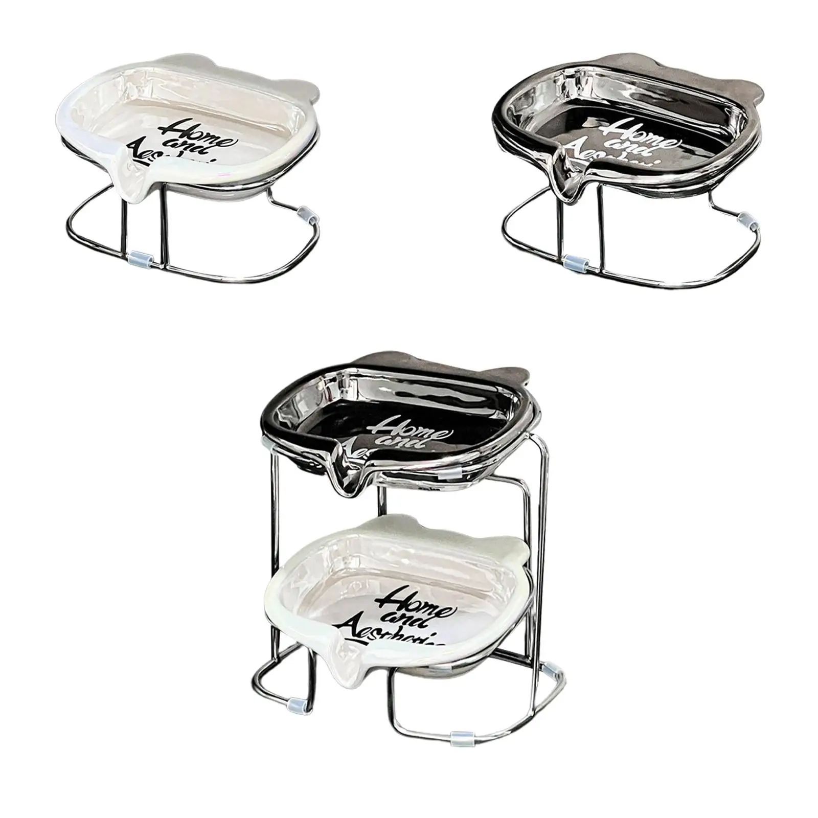 

Soap Dish Luxury Freestanding or Wall Mounted Ceramics Soap Holder Bathroom Storage Rack for Shower Sink Bathroom Hotel