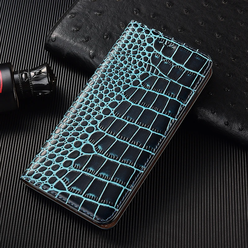 

Crocodile Genuine Leather Case For Huawei Honor Magic3 Pro Plus Magic4 Pro Lite Ultimate Magnetic Flip Phone Wallet Cover
