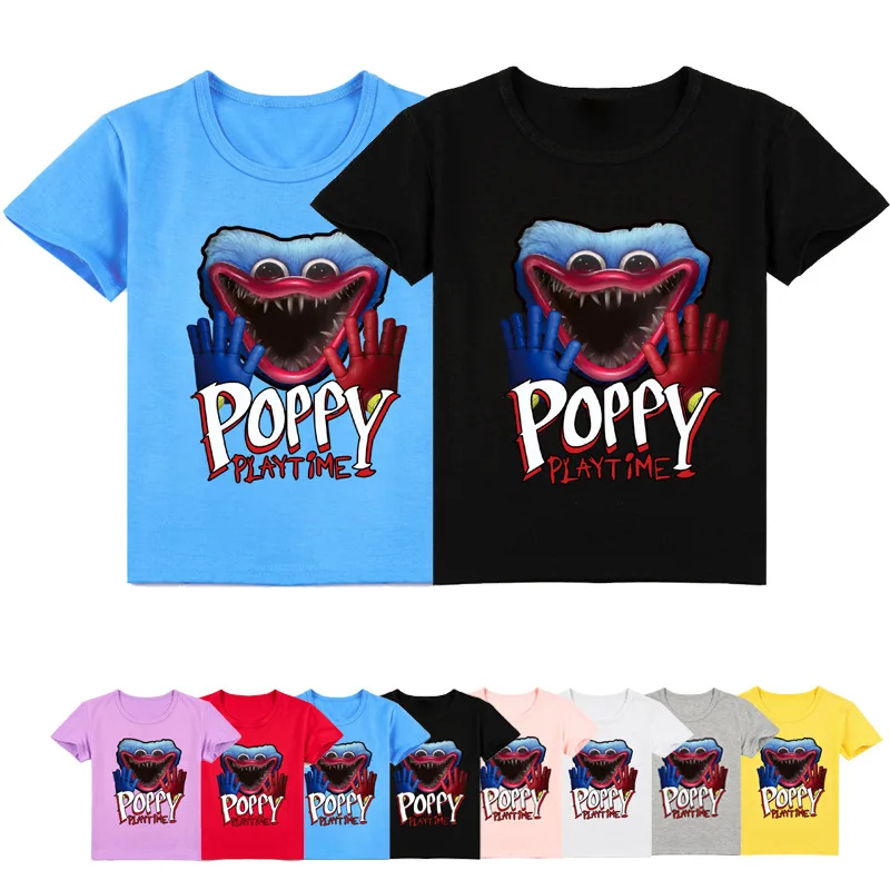 

Huggy Wuggy Poppy Playtime T Shirt Kids Horror Clothes Toddler Girls Short Sleeve Casual T-shirt Boys Graphic Summer Streetwear