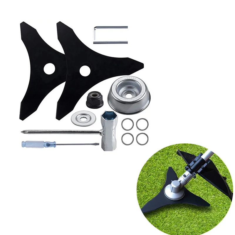

1set 3 Teeth Brush Cutter Trimmer Blade Brushcutter Replacement for Grass Garden Tool Part Strimmer Lawn Mower Accessories