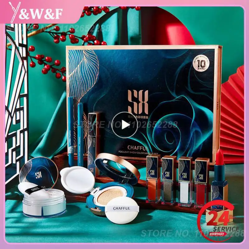 

10 Stks/set Make-Up Sets Air cushion BB cream Foundation Concealer Lipstick Eyeliner Make Up Cosmetische Geschenkdoos Maquiagem
