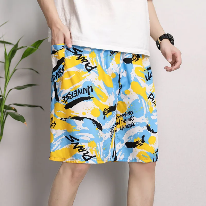 Mens Pajama Shorts Sleep Bottoms Sleepwear Beach Shorts Large Homewear Loose Leisure Cozy Lounge Clothes Male Nightwear Pants