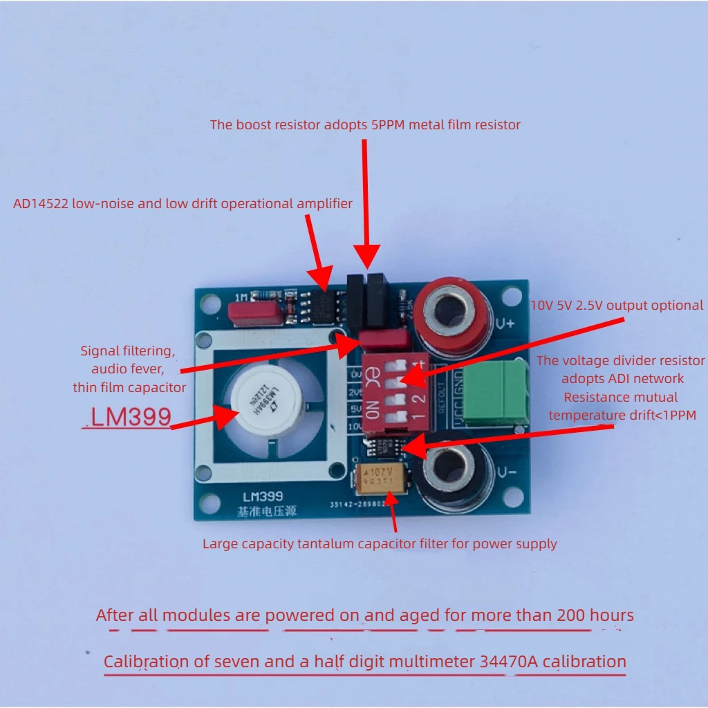 

LM399 Модуль опорного напряжения 2,5 В/5 В/10 В Высокоточная калибровка опорного мультиметра