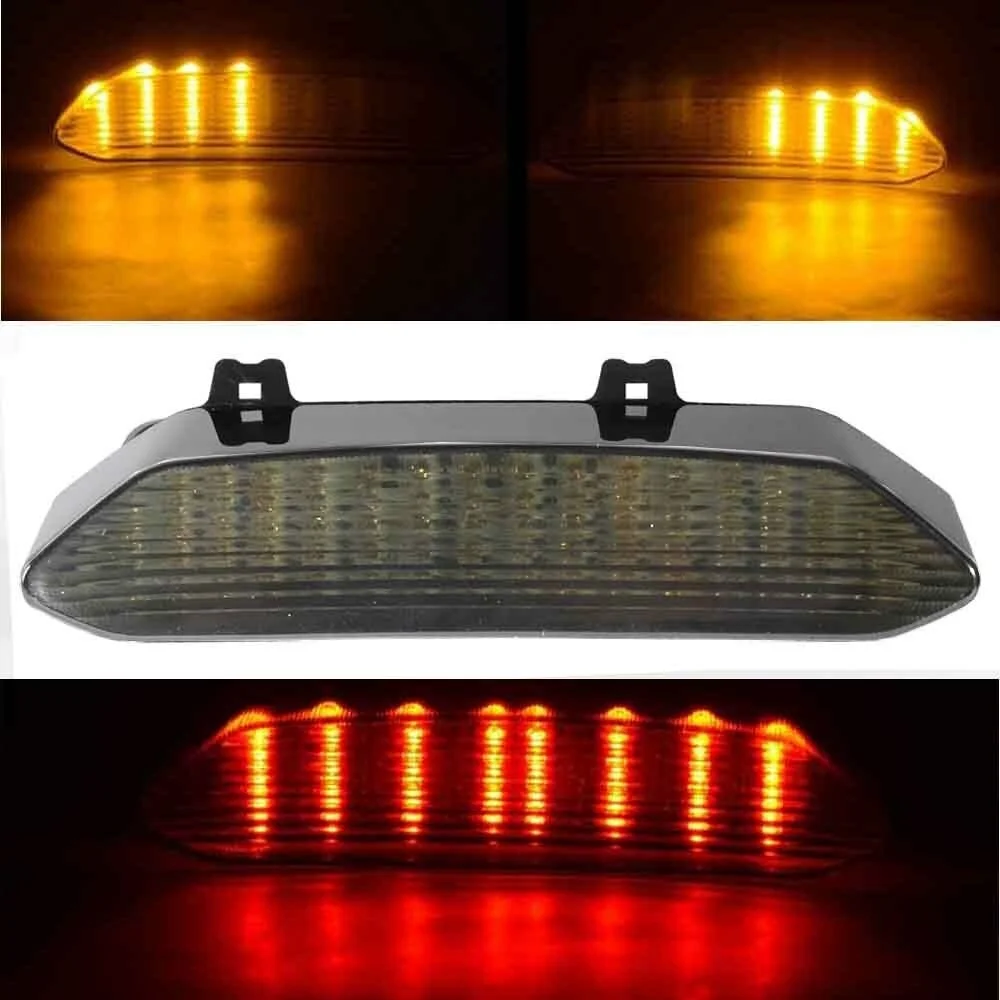 

Motorcycle LED Rear Brake Turn Signal Tail Light Lamp Smoked Lens Accessories Fit for Yamaha YZF R1 2002 2003