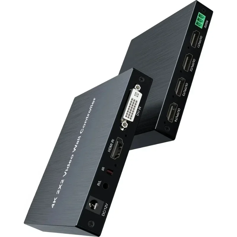 4K @ 30 Гц 2x2 DVI HDMI Контроллер видеостены Многоэкранная коробка для сращивания 1080P