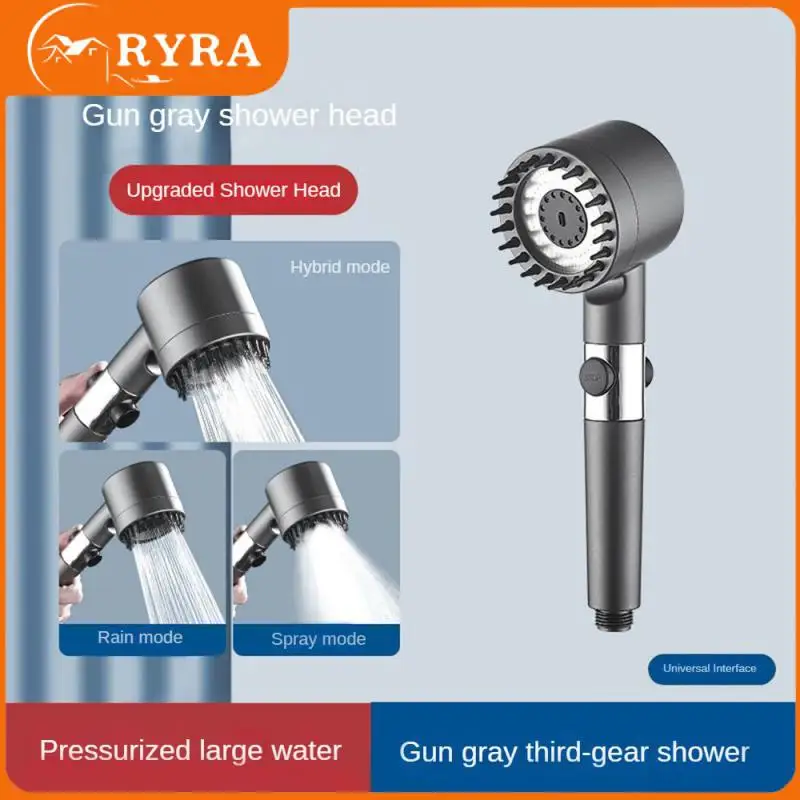 

Three Speed Adjustment Adjustable Shower Nozzle High Pressure Shower Nozzle Abs Thickened Material Sturdy And Durable Gun Grey