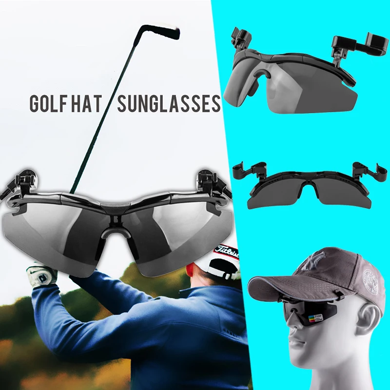 

Polarized Golf Fishing Glasses Hat Visors Sport Sunglasses Clips Caps Reversible Lens Biking Camping Hiking Eyewear