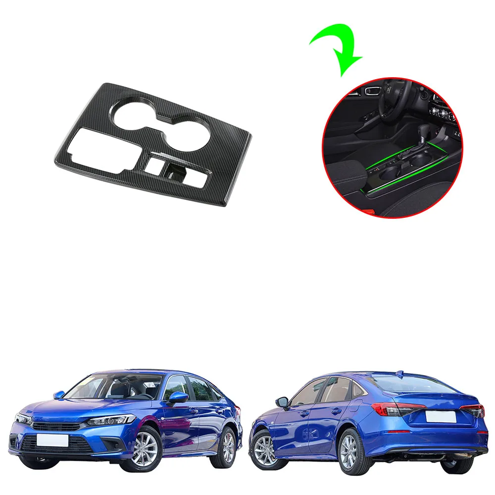 

ABS Imitate Carbon Black High Quality Car Interior Decoration LHD Gear Shift Box Holder Panel Cover For Honda Civic 2022