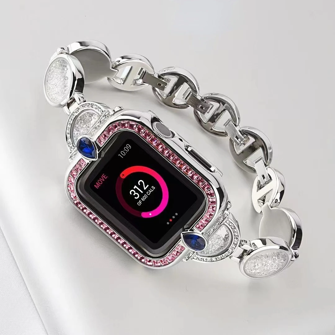 Metal strap For Apple watch UItra 8 7 49mm 45mm 41mm exquisite smart watch wristbands For iwatch 6 5 4 3 SE 44mm 42mm 40mm 38mm