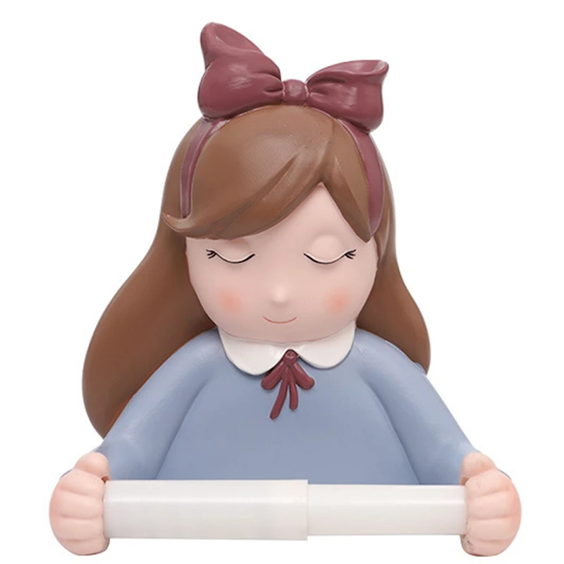 

Cute Cartoon Toilet Paper Holders Princess Wall Mounted Hanging Roll Paper Shelf Bathroom Tissue Box Storage Rack