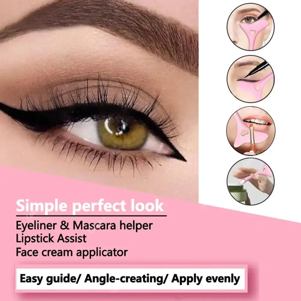 

1pcs Auxiliary Eyebrow Makeup Tool 4 In 1 Silicone Eye Eye Makeup Shadow Stencils Tips Tools Makeup Aid Eyeliner Face Wing U7N0
