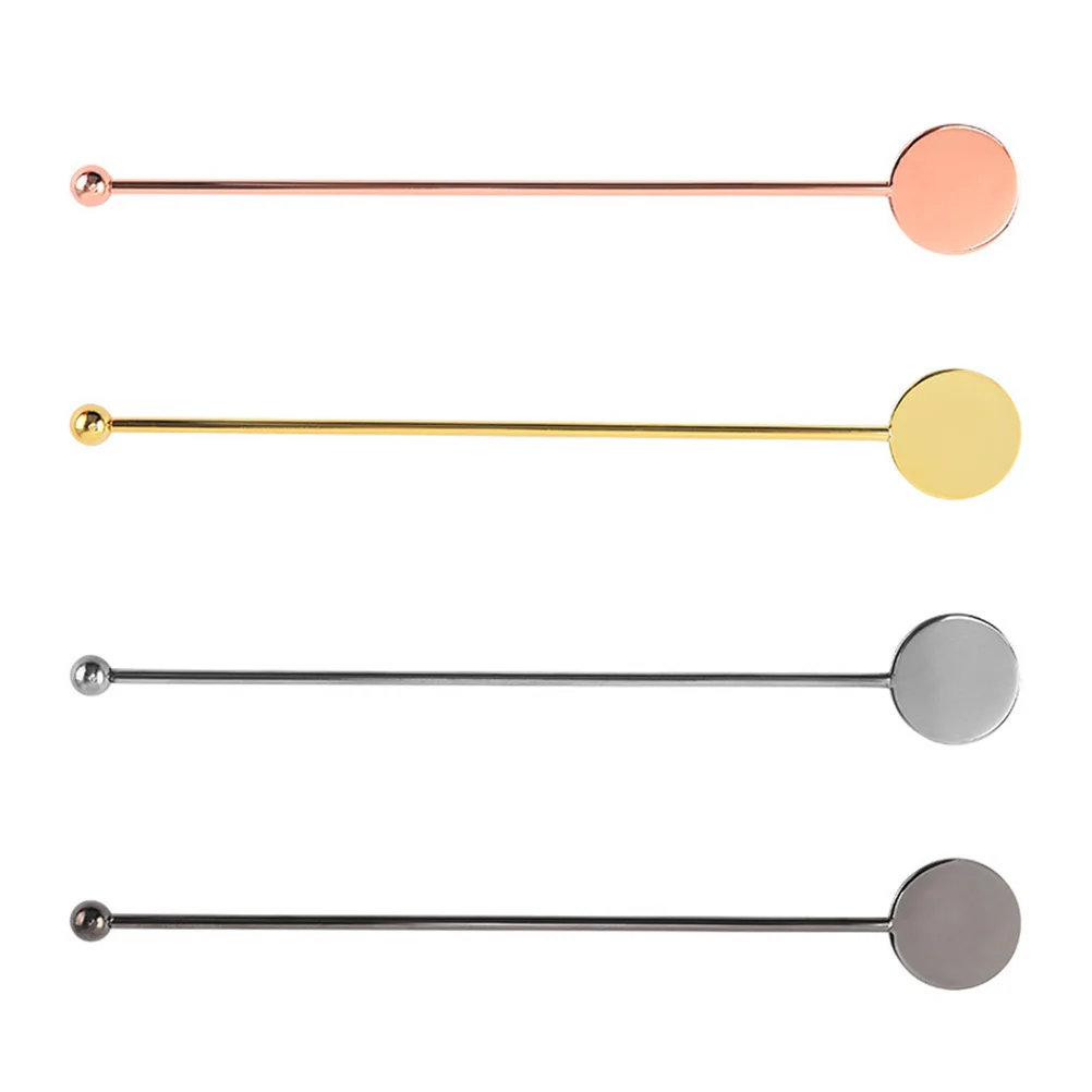 

4Pcs Stainless Steel Stirrer Coffee Stirrer Mixing Rod Bar Swizzle Sticks Stainless Steel Stirring Rods for Bar Home Party