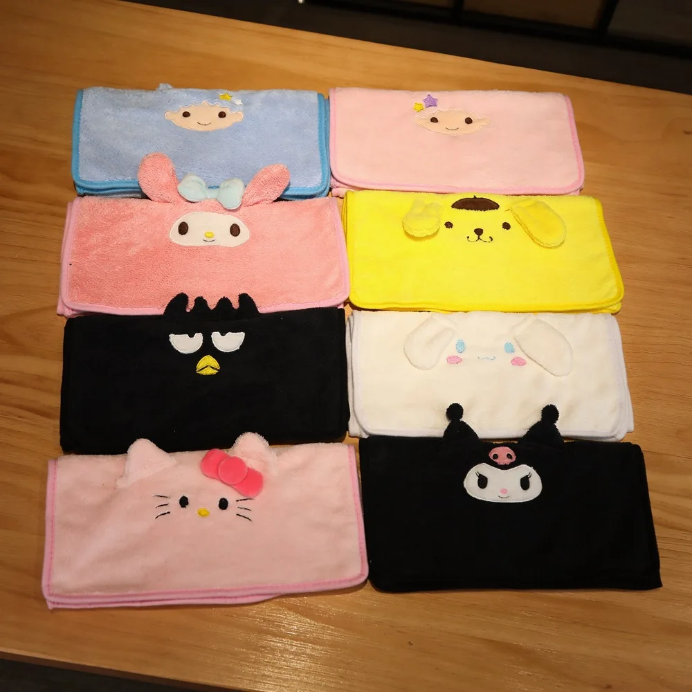 

Sanrio HelloKitty Kuromi Mymelody Cinnamoroll Household Washcloth Absorbent Towel Cartoon Coral Velvet Thickened Hand Towel