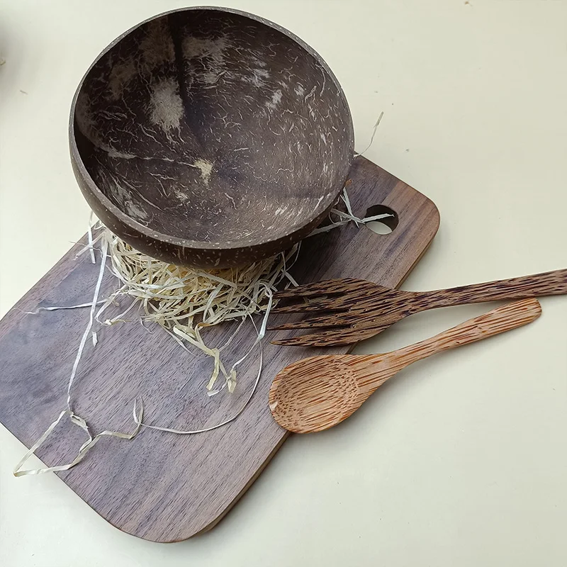 Естественный семейный набор деревянная чаша для рамен салата ложек из