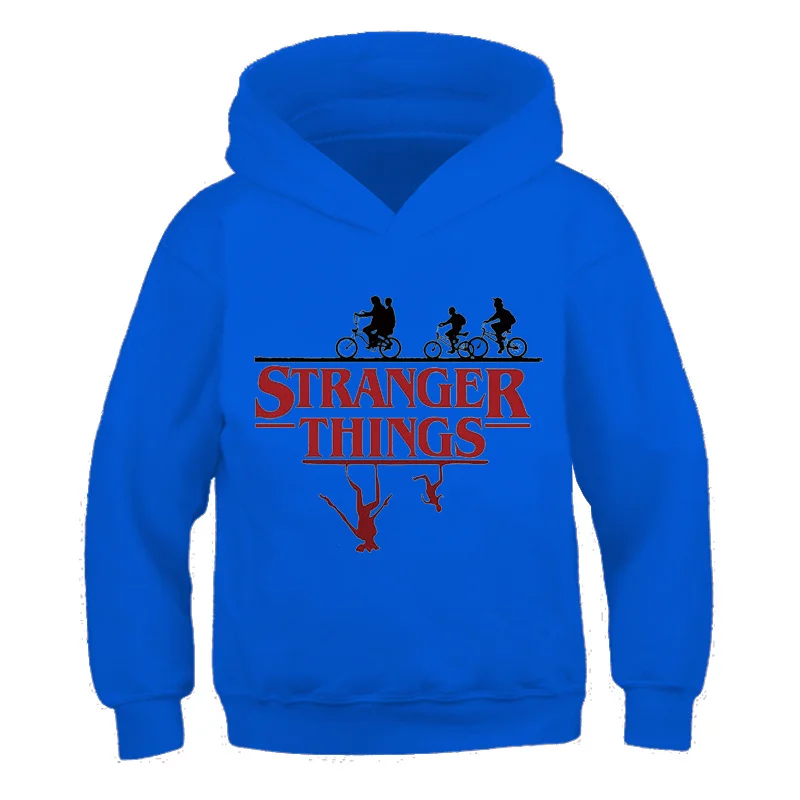 

Cartoon Print Pullovers Anime Stranger Things 4 Child Hellfire Club Sweatshirt Children's Clothing Short Sleeves Kids Streetwear