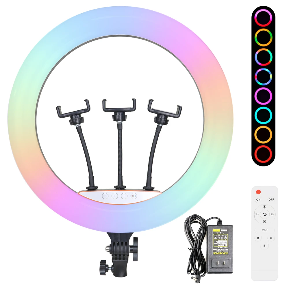 

45cm LED Ring Light Professional Photography Lighting Dimmable Selfie Lamp Phone Holder For Youtube Photography Video Party Live