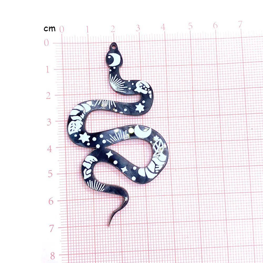 10 шт. большие пикантные черные лунные змеи акриловые серьги подвески роза цветок