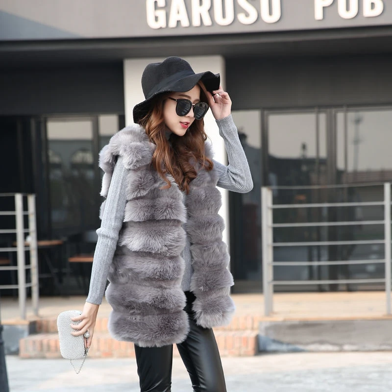 Women's Fur Jacket Fur Vest for Ladies 2023 New Women Fashion Faux Fur Coat Warm Winter Coat Female Waistcoat Fur Jackets Gilet