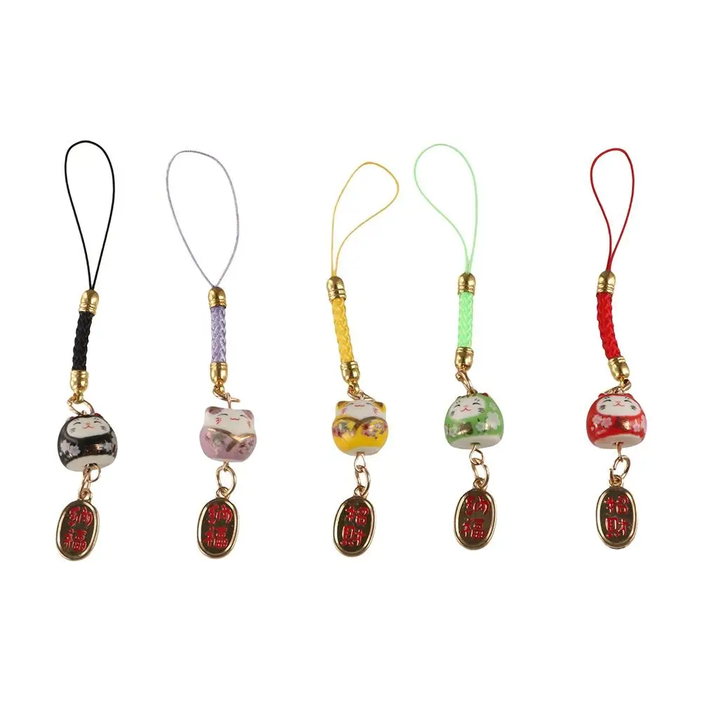 Фото Милый мультяшный кулон Maneki Neko, сумка, подвеска, автомобильный брелок, брелок Lucky Cat, ремешок для телефона, украшения, подарки №4