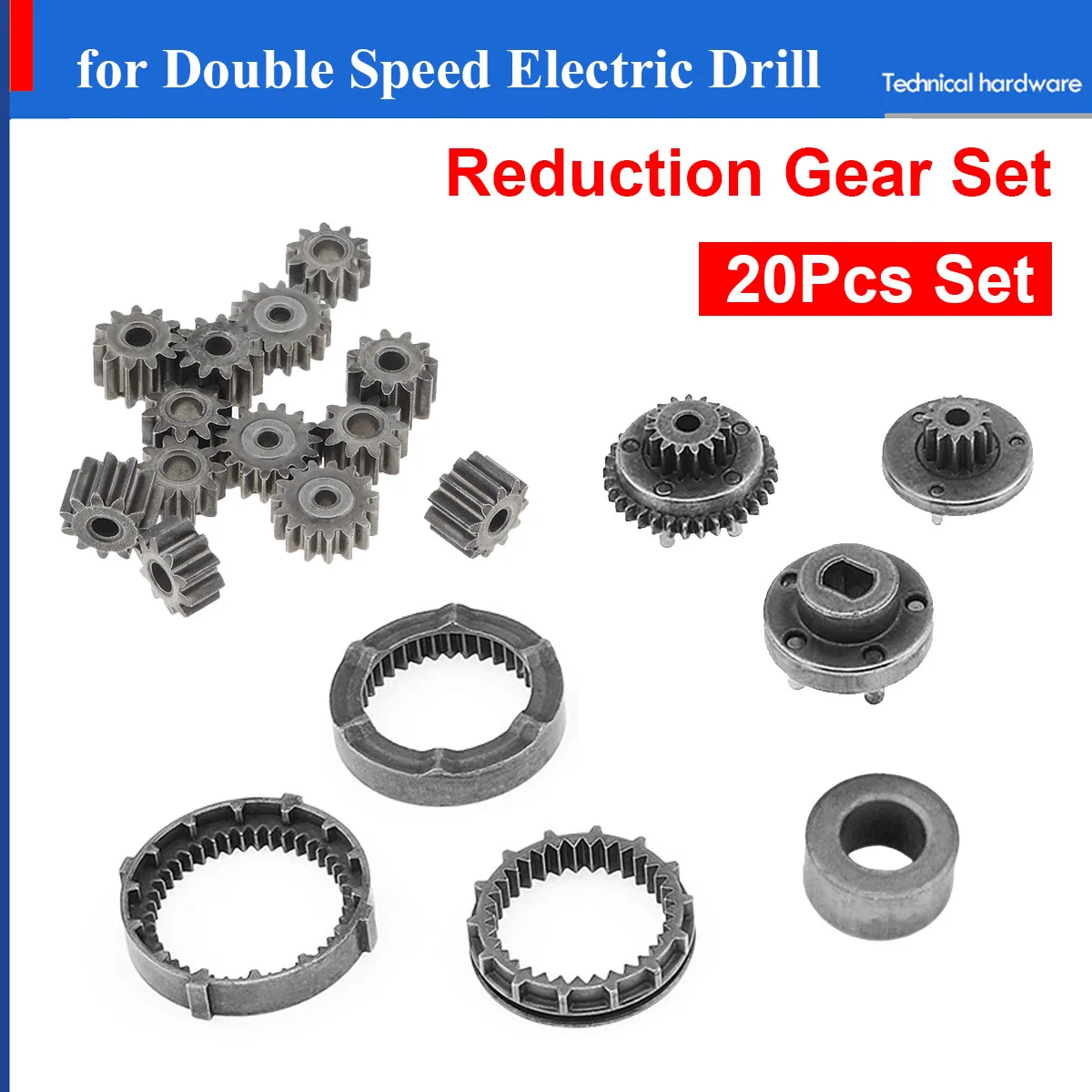 Two-Speed Charging Drill Gear Set 12V Double Speed Planetary Gear Set Reduction Gear Accessories Working Effect