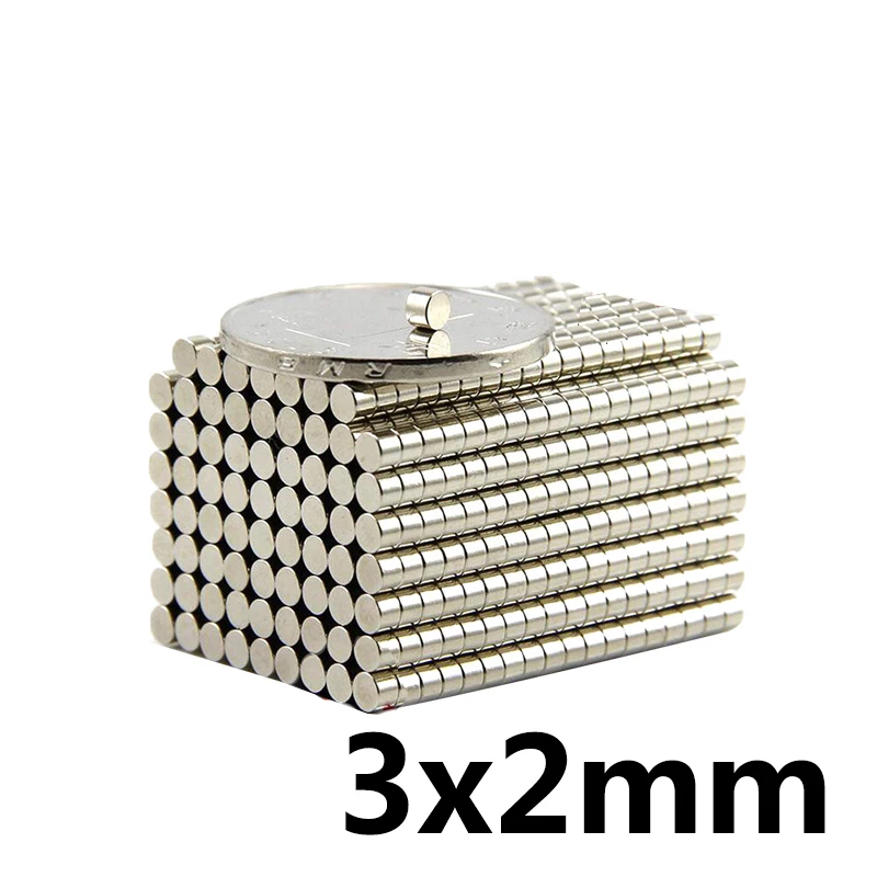 

20~3000pcs 3x2 Search Minor Diameter Magnet 3mm x 2mm Bulk Small Round Magnets 3x2mm Neodymium Disc Magnets 3*2 strong magnetic