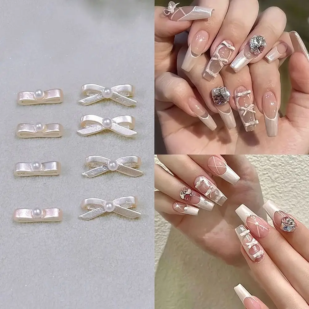 

10Pcs Ballet Dance Shoes Bow-Tie Nail Charm 3D Alloy Bow-Tie Nail Art Decoration Manicure Accessories Nail Ornaments