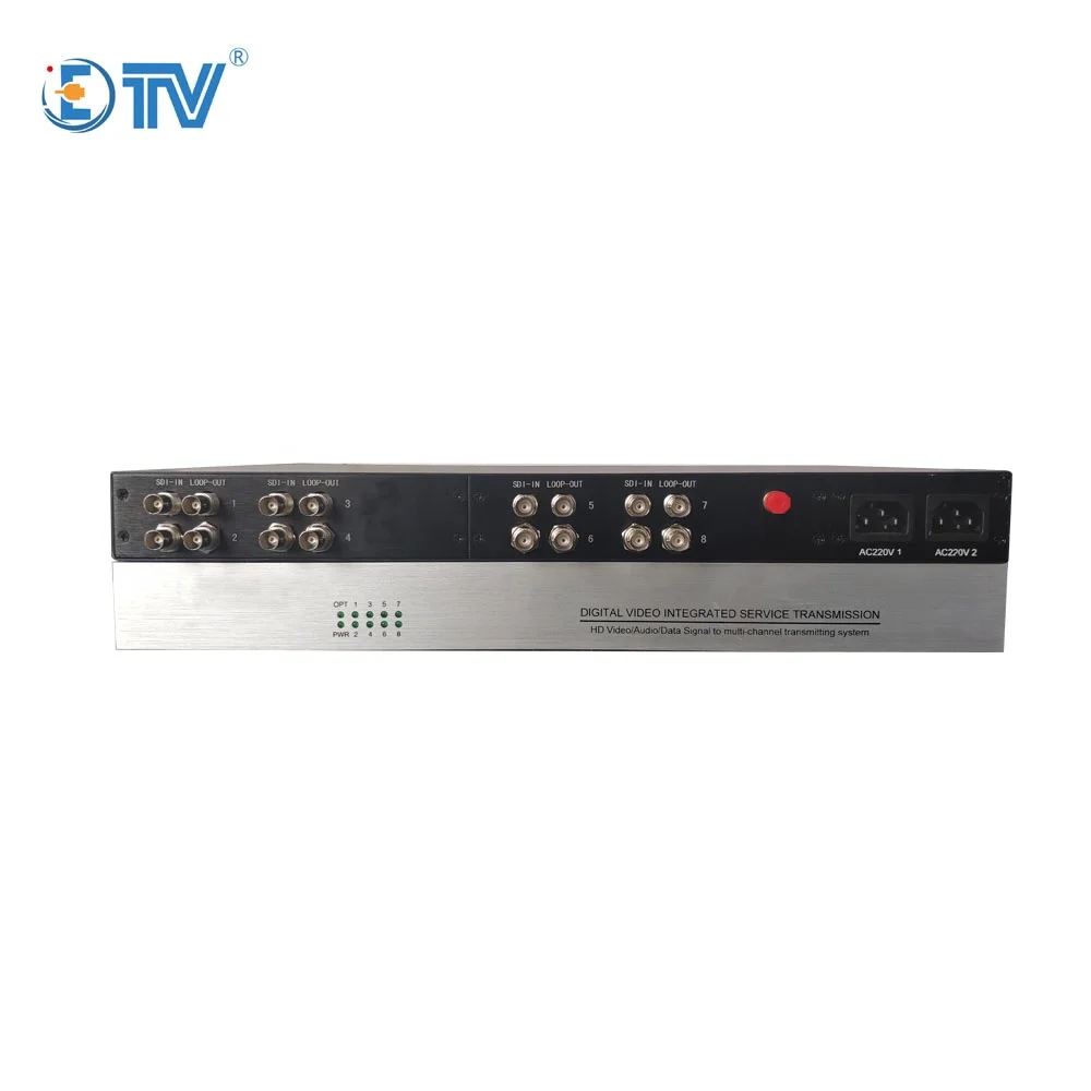 

ETV 8channel 3g-sdi fiber video converter with 8 channel loop out
