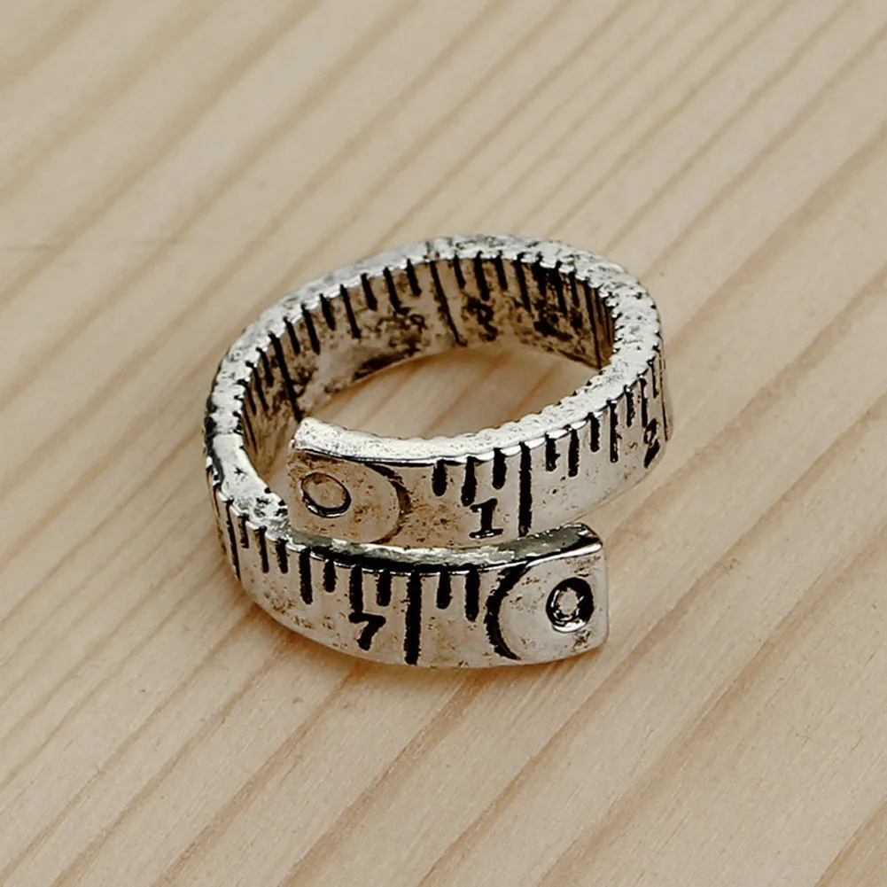 

Twisted Ruler Measure Ring Free Size Adjustable Ring Antique Alliance Homme Party Jewelry Wholesale