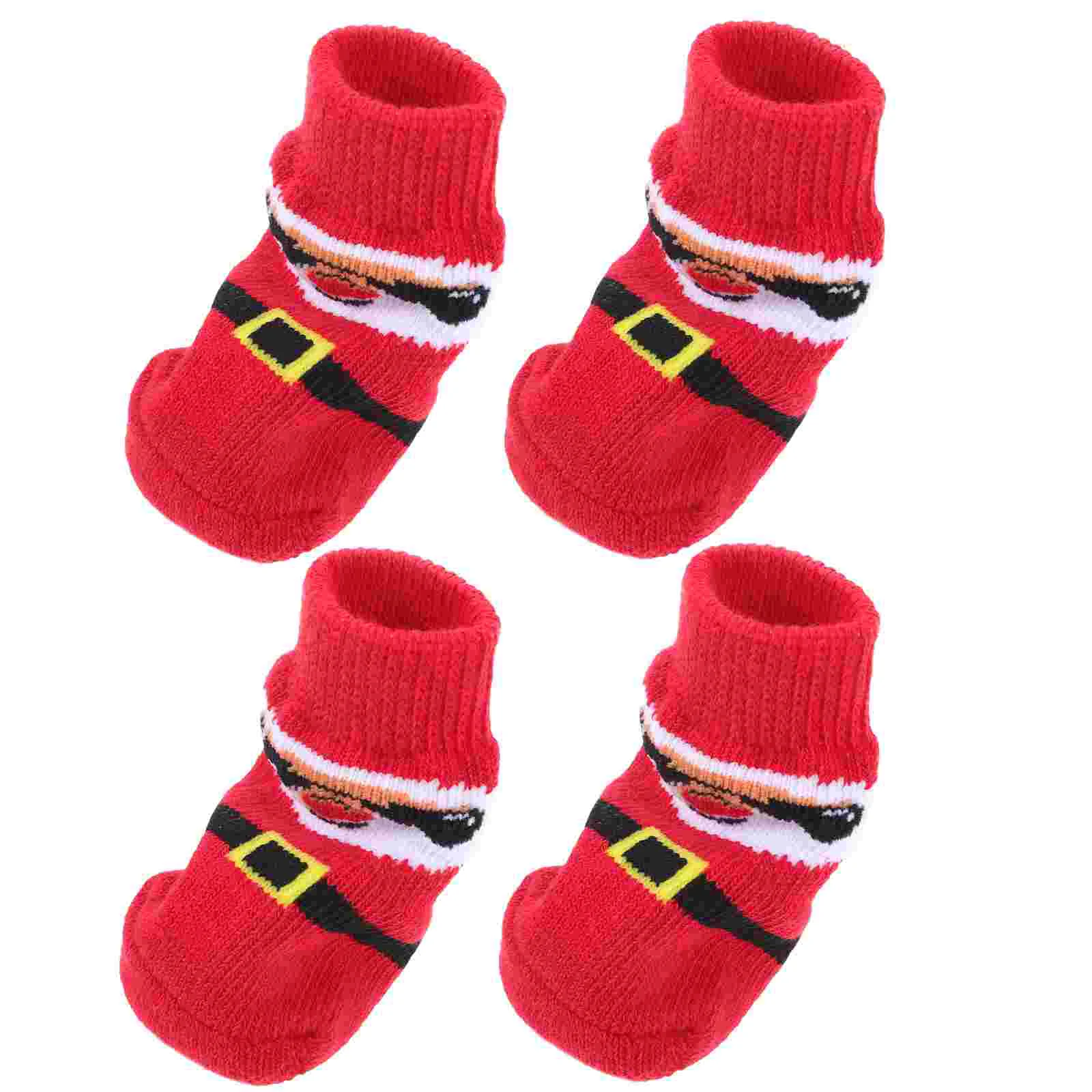 

4 Pcs Accessories Pet Socks Elder Christmas Stockings Puppy Polyester Replaceable Dog