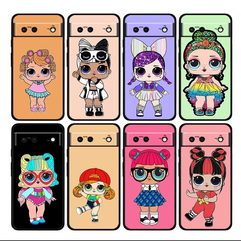 

Love L.O.L. SURPRISE Cute Shockproof Cover for Google Pixel 7 6 Pro 6a 5 5a 4 4a XL 5G Black Phone Case Shell TPU Coque Cover