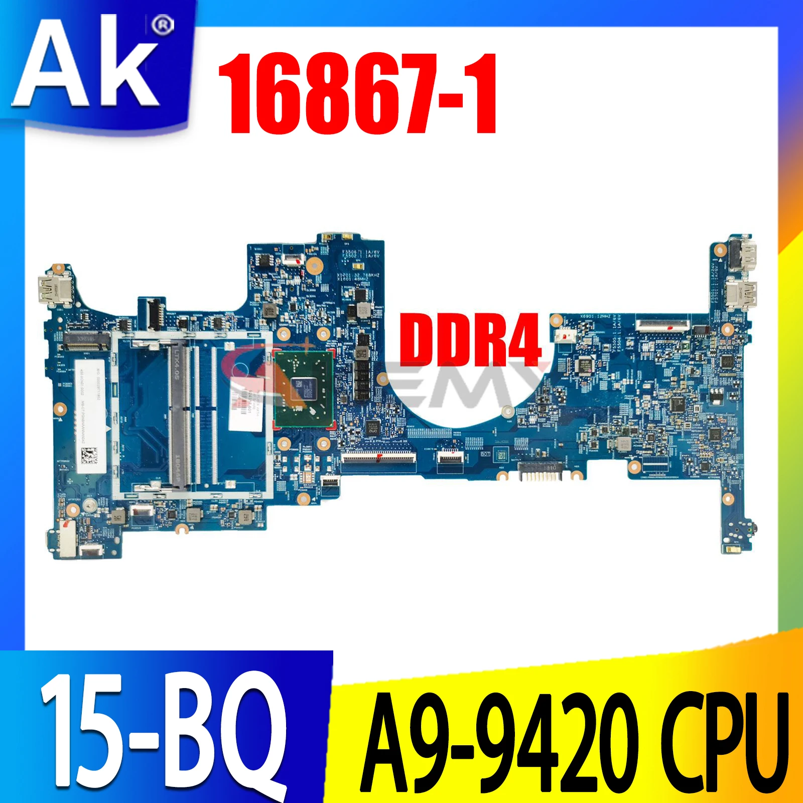 

Восстановленная материнская плата для ноутбука HP Envy X360 15-BQ A9-9420 CPU 924317-601 924317-001 16867-1 DDR4