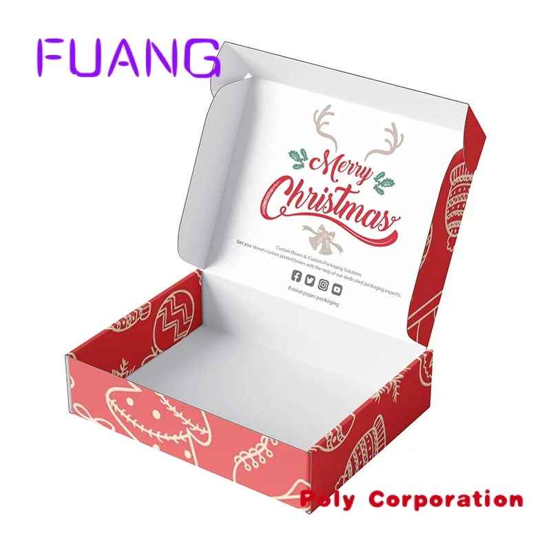 Лидер продаж подарочные гофрированные рождественские упаковочные коробки для