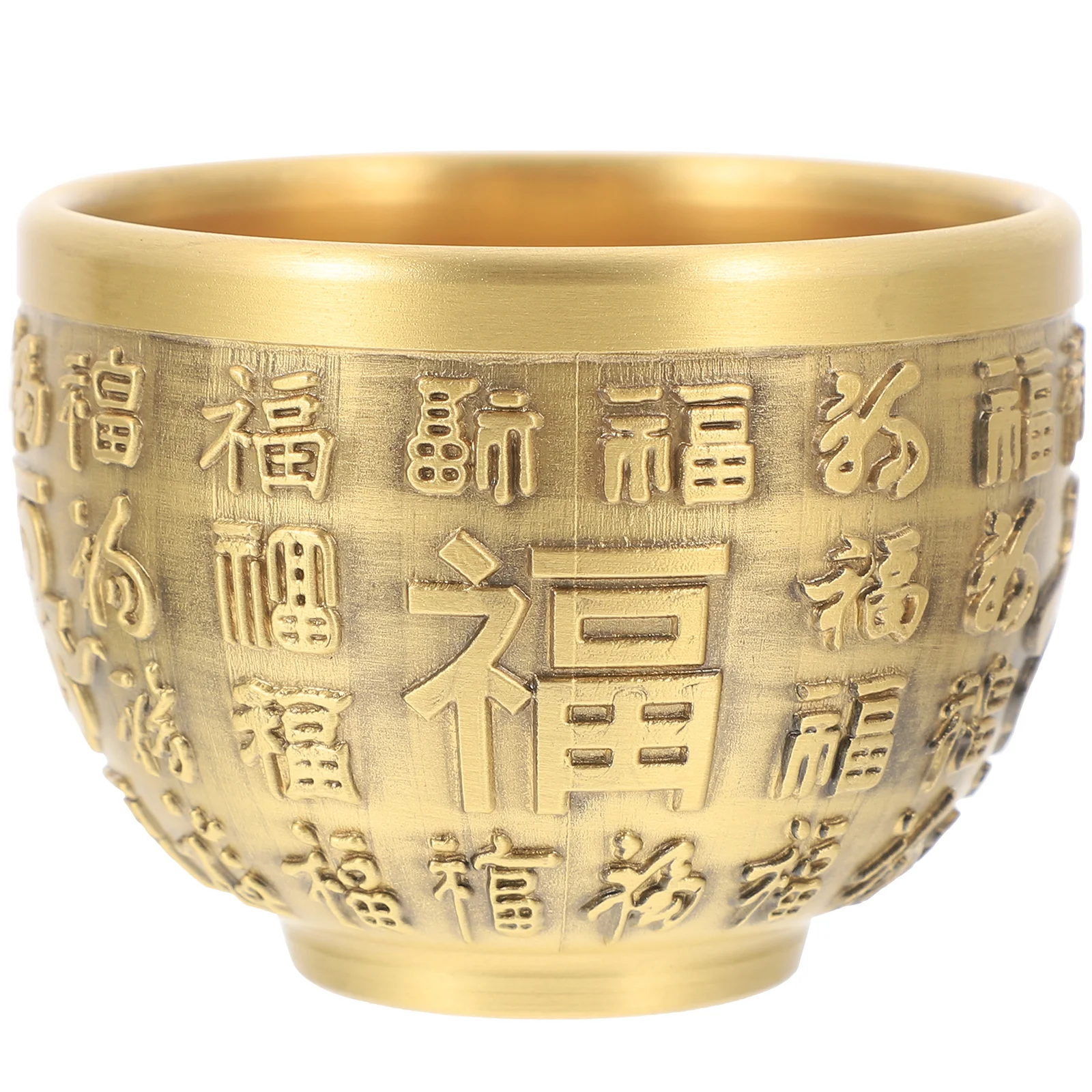 

Bowl Treasure Basin Chinese Offering Decor Lucky Feng Brass Shui Fortune Temple Wealth Fu Water Money Dinner Soup Meditation