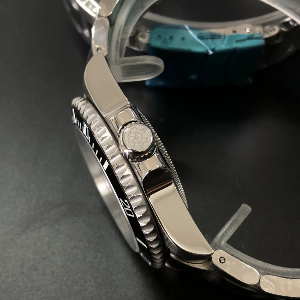 Мужские водонепроницаемые часы STEELDIVE SD1954 20 бар мужские для дайвинга 41 мм с черным