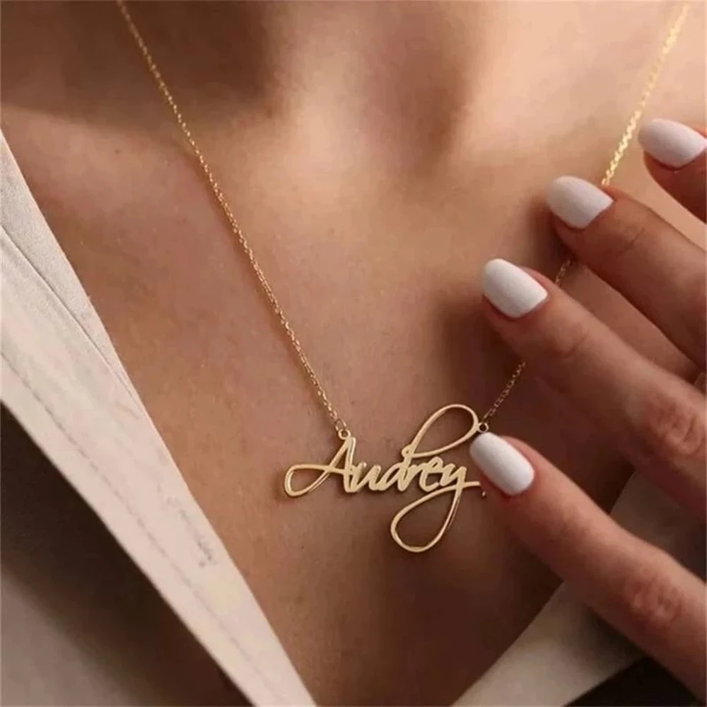 

Custom Name Necklace Personalized Golden Choker Stainless Steel Necklaces For Women Man Customized Jewelry Couple Gift