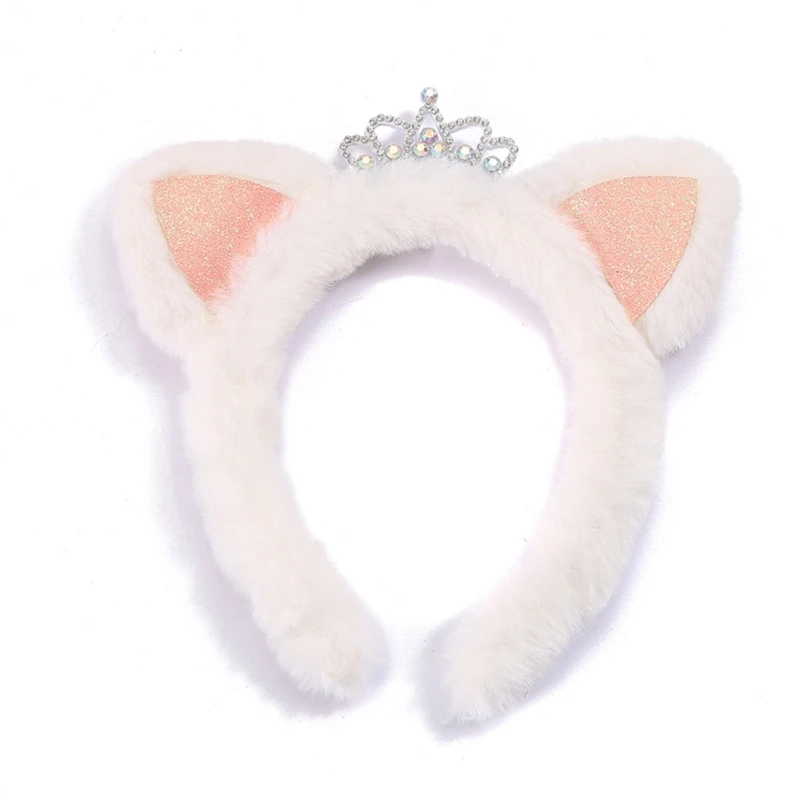 

Светящаяся корона в форме котят уха обруч для волос милая заколка для волос Пасхальный Косплей Костюм для вечеринки головной убор для детей...