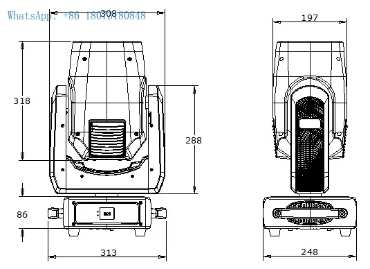 Фото Dj Light 380W 17R 18R Beam Moving Head Light Luces De Discoteca для KTV Nightclub Disco Stage Light №2