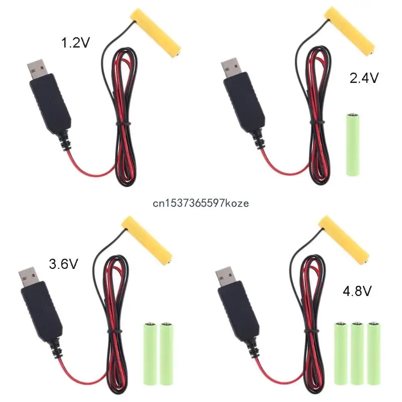

USB to AAA Battery Can Replace AAA-4AAA 1.2V 2.4V 3.6V 4.8V Ni-MH Batteries for Lights Decorations LED