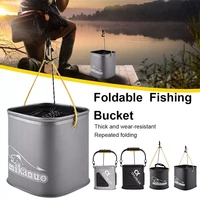 multi functional car foldable water bucket for fishing bait eva bucket outdoor portable zipper fish bucket outdoor folding bag