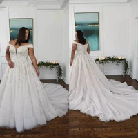 elegant plus size wedding dress off the shoulder lace appliques a line bridal gowns custom made lace up dresses for bride