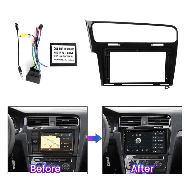 2 Din Автомобильная рама для Фольксваген Гольф 7 Golf7 2013-2017 DVD монтажный комплект