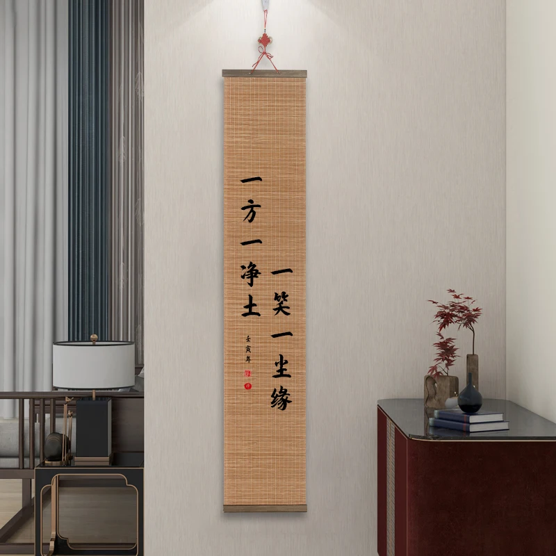 Китайская бамбуковая Настенная картина каллиграфия винтажный декор для