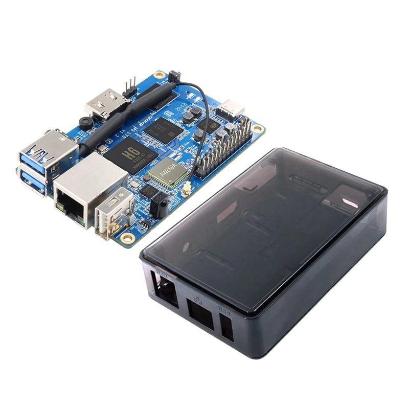 

For Orange Pi 3 LTS+ABS Black Case Allwinner H6 Quad-Core 2GB+8GB EMMC Flash HD+WIFI+BT5.0 Open Source Development Board