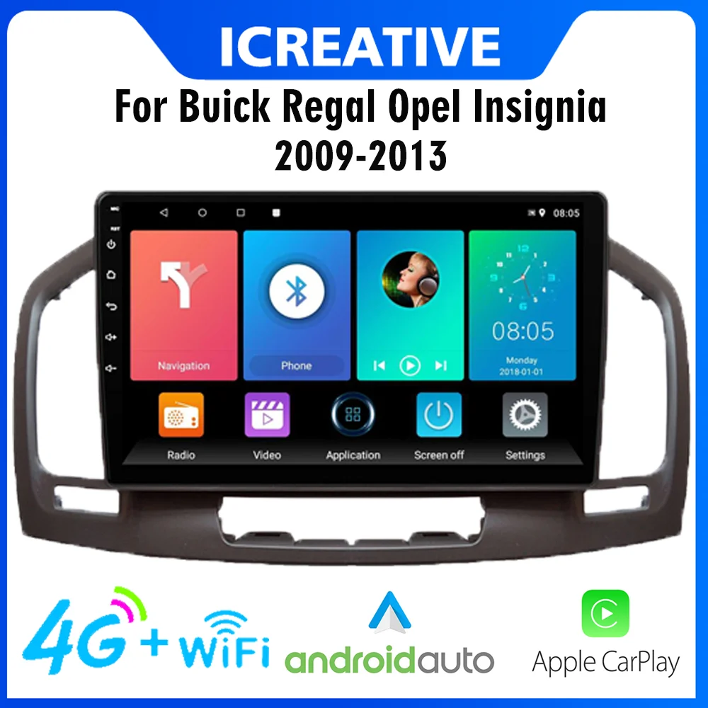 

4G Carplay Car Radio 2 Din For Buick Regal and Opel Insignia 2009-2013 Android 9 Inch GPS Navigation Multimedia Player