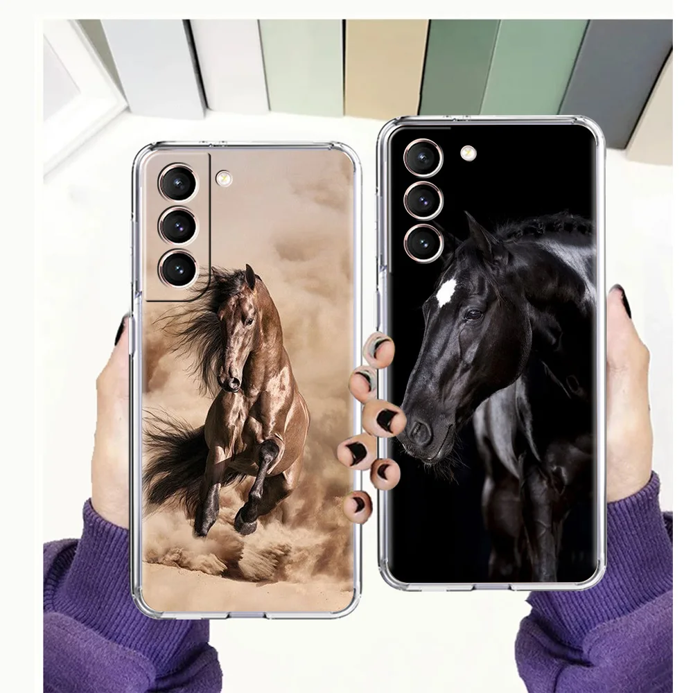 

Running Horse Case for Samsung Galaxy S20 FE S21 Ultra M21 M22 M32 M31 S10 S10E Note 20 10 Plus 5G Soft Transparent Shell Coque