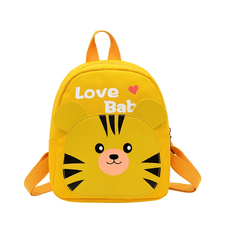 Boys Girls Mini Cartoon Canvas Backpack Children Cute Little Tiger Unicorn 1-5-year-old Baby Small Backpack In Kindergarten
