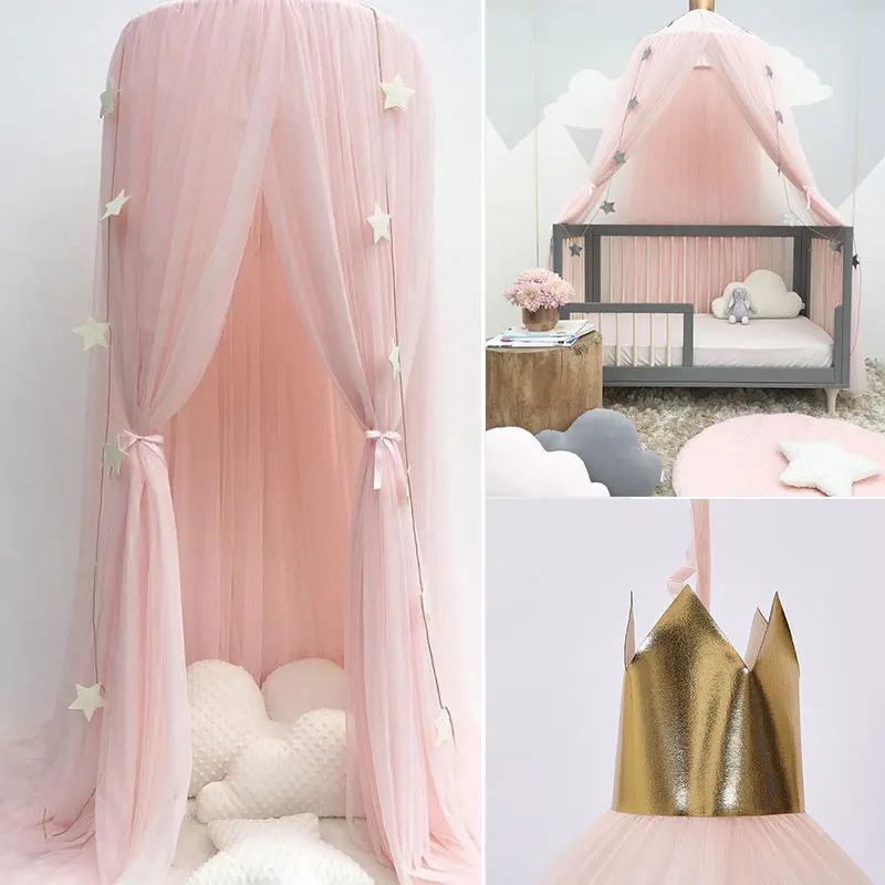 

Summer Children Kid Bedding Mosquito Net Romantic Baby Girl Round Bed Mosquito Net Bed Cover Bed Canopy for Kid Nursery CA