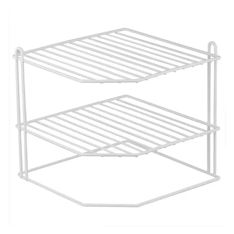 

Vinyl-Coated Corner Steel Kitchen Rack, White (3 Pack)