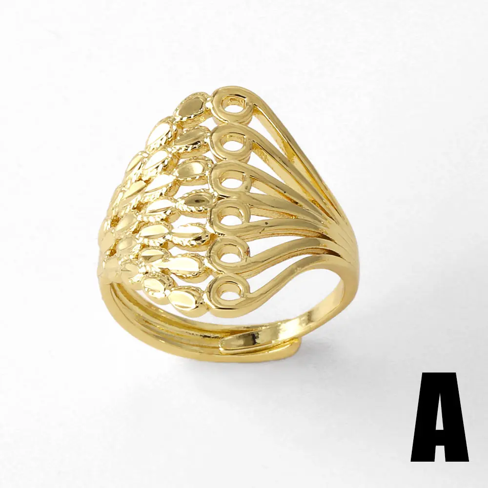 OCESRIO модные белые прозрачные массивные кольца с шариком для женщин медные