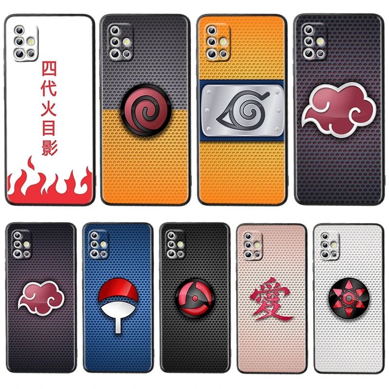 

Anime Naruto Akatsuki logo Phone Case For Samsung Galaxy A91 A81 A71 A51 5G 4G A41 A31 A21 A11 Core A42 A02 A12 Cover